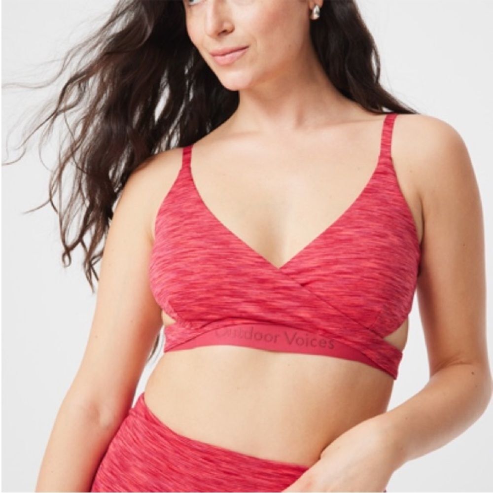 Outdoor Voices Flow Low Coverage Bra 🔥NWT 🔥 Rose Garden 🔥 small